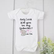 Personalised Godparent Vest - Will You Be My Godparent Elephant