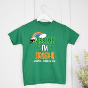 Personalised St.Patrick's Day Green T-Shirt-Kiss Me I'm Irish image