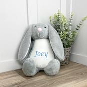 Personalised Embroidered Teddy-Grey Bunny (Different Thread Colours)