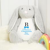 Personalised Communion Bunny Teddy-Initial Dickie Bow