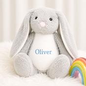 Personalised Embroidered Teddy-Grey Bunny (Different Thread Colours)