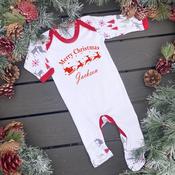 Personalised Christmas Baby Gro-Merry Christmas (Multiple Designs)