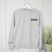 Personalised Father's Day Grey Sweatshirt-Dad-Birth Dates
