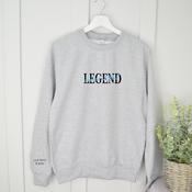 Personalised Father's Day Grey Sweatshirt-Legend &amp;amp; Year
