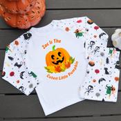 Personalised Kids Halloween Pyjamas-Cutest Little Pumpkin image