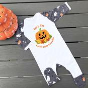 Halloween Witches Hat Pattern Baby Grow-Cutest Little Pumpkin image