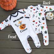 Halloween Monster Pattern Baby Grow-Broken Pumpkin image