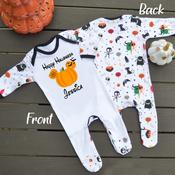Halloween Monster Pattern Baby Grow-Walt image