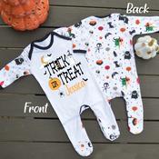 Halloween Monster Pattern Baby Grow-Trick Or Treat