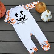 Halloween Pumpkin Baby Grow-Pumpkin Face Design image