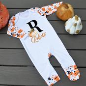 Halloween Pumpkin Pattern Baby Grow-Initial image