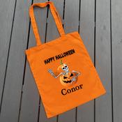 Personalised Orange Trick Or Treat Bag-Broken Pumpkin