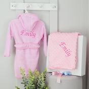 2-Piece Hamper-Bathrobe &amp;amp; Blanket Personalised