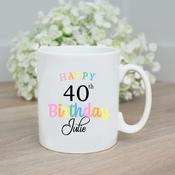 Personalised Mug-Your Age Birthday Mug-Pink Or Red
