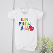 Personalised Baby Vest - Happy Birthday Mom/Dad
