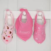 Personalised Billy's Bib Bundles-Dark Pink Hedgehog Bunny image