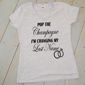 Personalised Hen T-Shirt-Pop The Champagne image