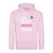 Eat Sleep Hockey Repeat Pink Hoodie image