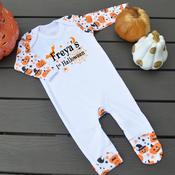 Halloween Pumpkin Pattern Baby Grow- Spider Web image