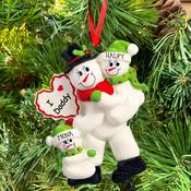 I Love Daddy Family of 3 Personalised Christmas Decoration image