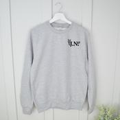 Personalised Adult Sweatshirt-Initial Flowers (Choose Your Font Colour)