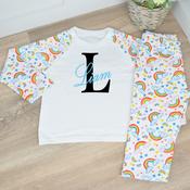 Personalised Kids Pyjamas-Initial &amp;amp; Blue Name image