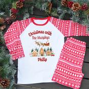 Personalised Kids Family Christmas Pyjamas-Houses image