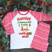 Personalised Kids Christmas Pyjamas-Toy Show Elf (Multiple Designs)