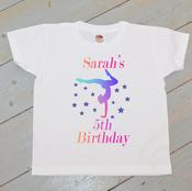 Personalised Kids Birthday T-Shirt - Gymnastics image