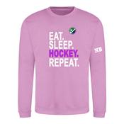 Eat Sleep Hockey Repeat Lavender Sweater