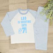 Personalised Kids Pyjamas-Shooting Into image