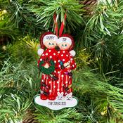 Christmas Lighting Couple Family of 2 Personalised Christmas Decoration image