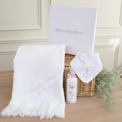 Christening Bib Hamper Generic Candle- Bib &amp;amp; Blanket Personalised image