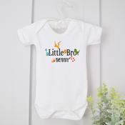 Personalised Baby Vest-Sibling-Little Bro Dino image