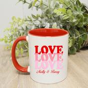 Personalised Valentine’s Mug-LOVE, LOVE, LOVE image