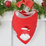 Personalised Red Billy's Bib-Santa Hat/Beard 1st Christmas