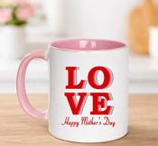 Personalised Mother’s Day Pink Mug-LOVE image