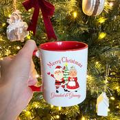 Personalised Christmas Mug - Granny &amp;amp; Grandad