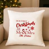 Personalised Christmas Cushion-Mr &amp;amp; Mrs image