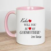 Personalised Godparent Mug - Will You Be My Godparent Love Heart