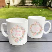 Personalised Mug- Flower Wreath