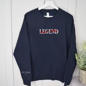 PersonalisedFather's Day Navy Sweatshirt-Legend &amp;amp; Year