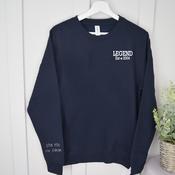 Personalised Father's Day Navy Sweatshirt-Dad-Legend Est. Star