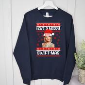 Personalised Christmas Kids/Adults Sweatshirt-Merry Swift-Mas (Navy Or Red)