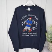 Personalised Christmas Kids Sweatshirt-Mbappé (Navy Or Red)