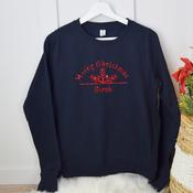 Christmas Adult Sweatshirt-Sparkle Merry Christmas Half Snowflake image