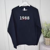 Personalised Adult Sweatshirt-Year-Star Sign (Choose Your Font Colour)