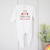Personalised Father's Day Baby Grow- Red Our First