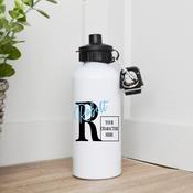 Personalised Water Bottle-Your Own Character (Blue)
