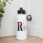 Personalised Water Bottle-Your Own Character (Pink) image